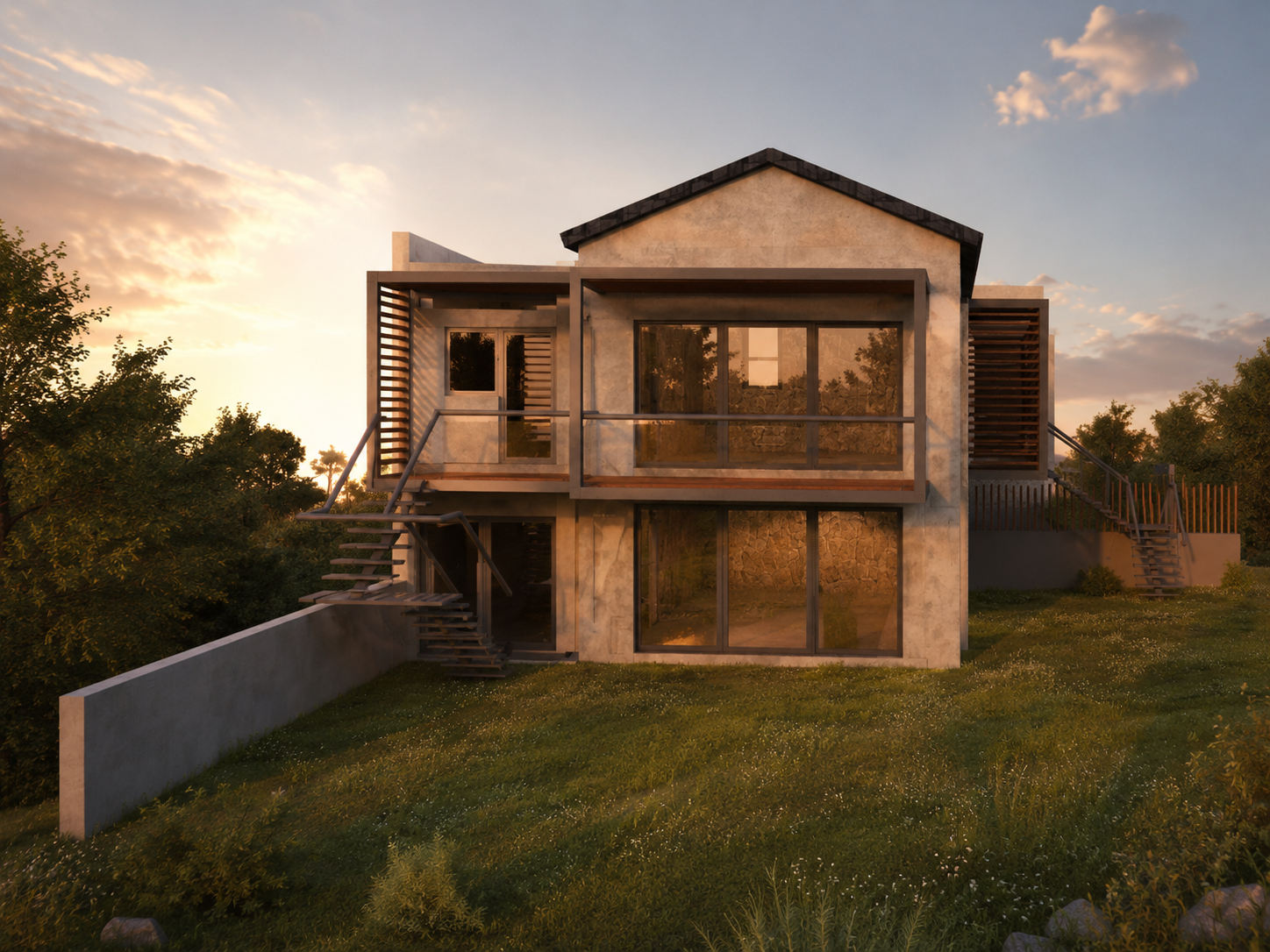 Raches House — rear elevation